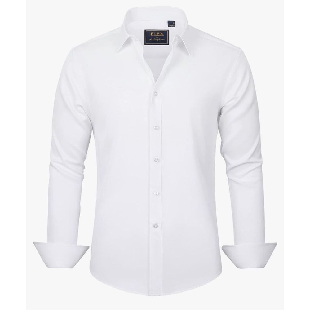 NEW Flex Mens Fine Luxury Collection Italian Long Sleeve Shirt M